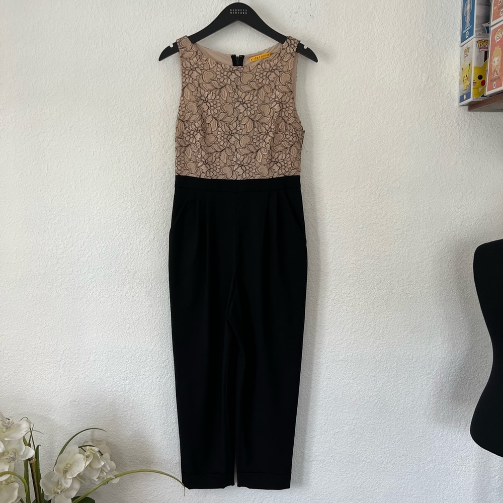 Alice + Olivia Lace Bodice Jumpsuit Sleeveless lace overlay Romper 4.